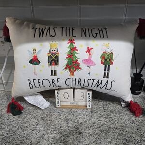 Rae DUNN Holiday Pillow with Nutcracker Design